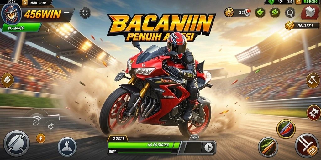 Tampilan gameplay menegangkan dalam balapan motor di 456WIN.