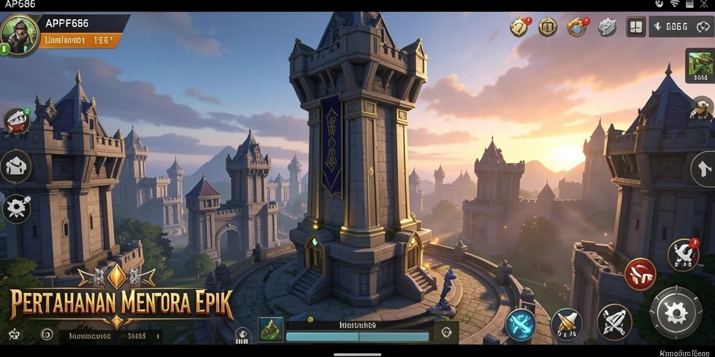 Tampilan menakjubkan gameplay Tower Defense di AP686.