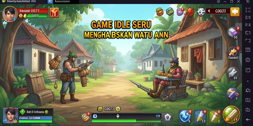Tangkapan layar utama C0077 menunjukkan gameplay menarik dan karakter berwarna-warni.