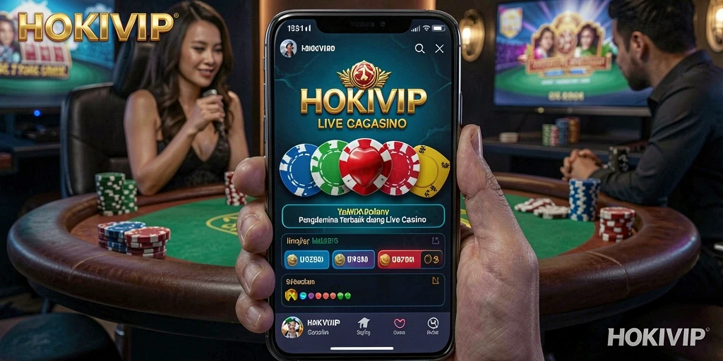 Tampilan menarik HOKIVIP saat bermain Live Casino dengan dealer profesional.