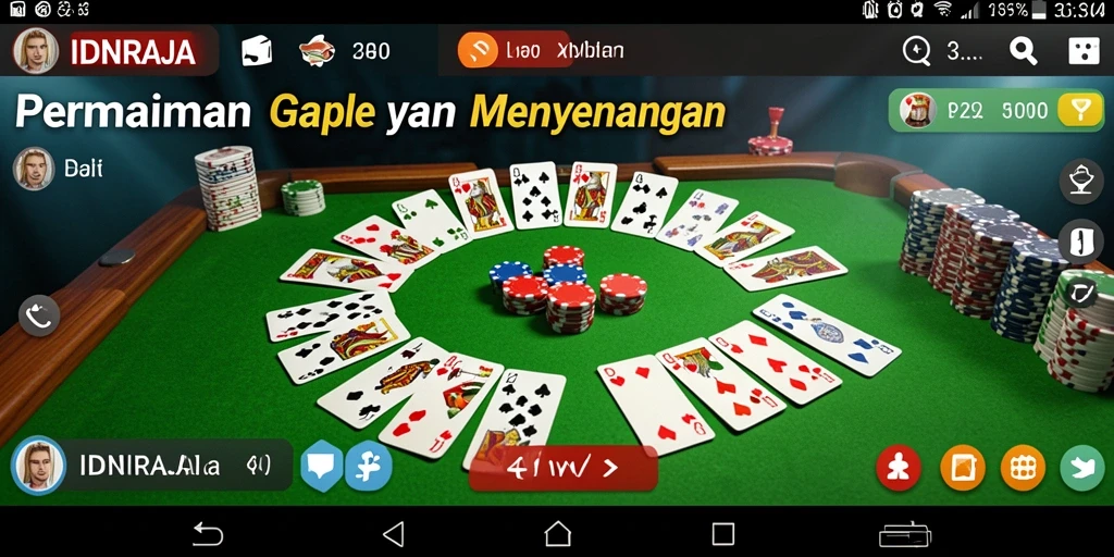 Tampilan gameplay menarik dari IDNRAJA saat bermain Gaple.
