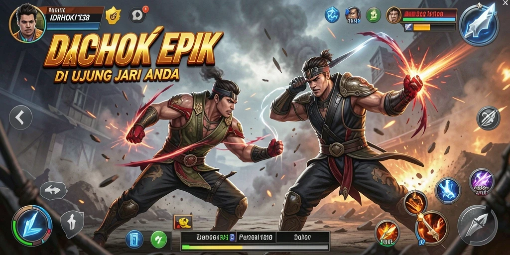 Tampilan seru dari gameplay aksi IDRHOKI138 dengan pertarungan yang mendebarkan.
