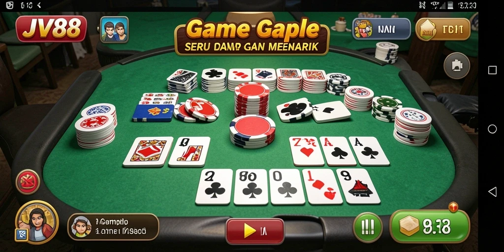 Screenshot gameplay Gaple yang menarik dan seru di JV88.