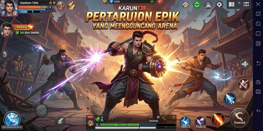 Screenshot menunjukkan karakter bertarung dalam aksi seru game Fighting.