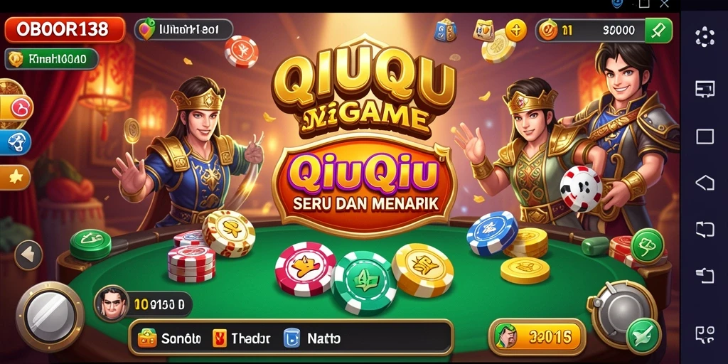 Tampilan dinamis dari gameplay QiuQiu di OBOR138.
