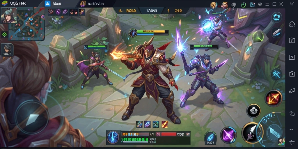 Gameplay seru dengan pertarungan strategis di QQSTAR.
