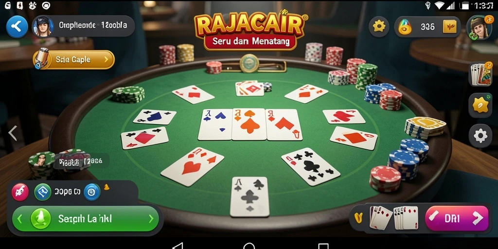 Tampilan gameplay RAJACAIR yang seru dan interaktif dalam Gaple.