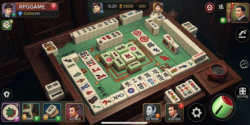 Tampilan gameplay RPGAME yang menampilkan aksi seru Mahjong.