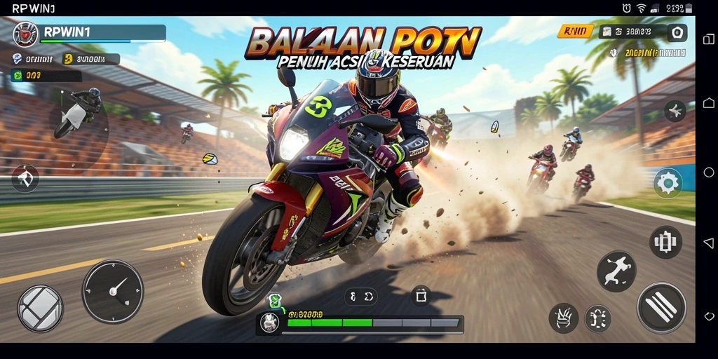 Tampilan gameplay menegangkan dan mendebarkan di RPWIN1.