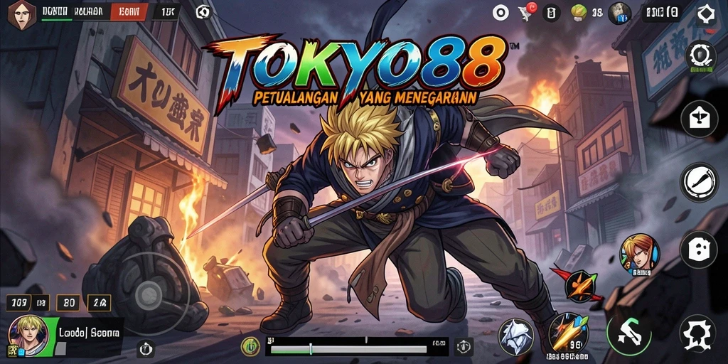 Tampilan gameplay <strong>TOKYO88</strong> yang menakjubkan dengan aksi karakter yang seru.