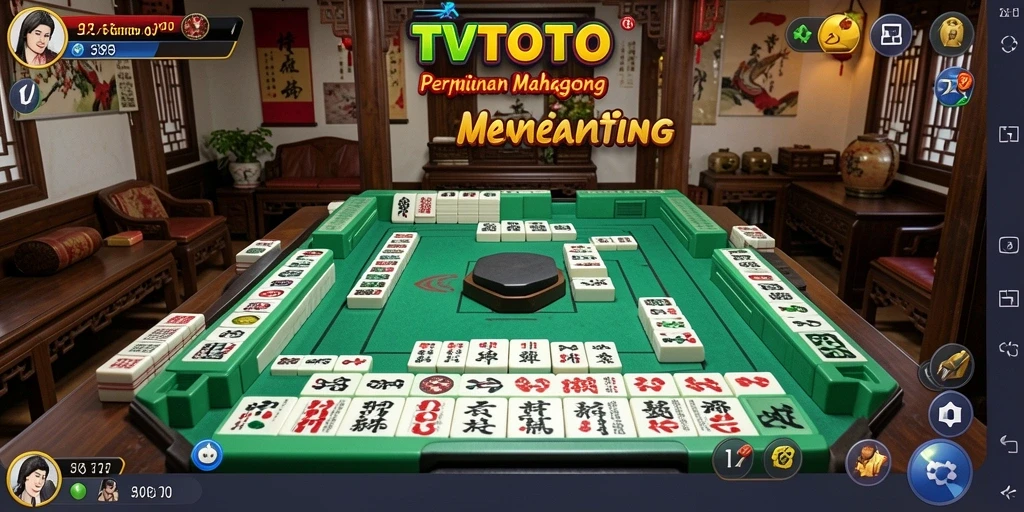Screenshot gameplay TVTOTO menampilkan serunya permainan Mahjong.