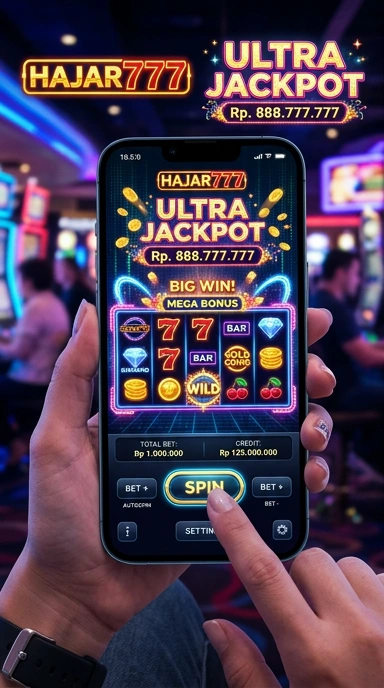 Pengguna sedang menikmati aplikasi di hajar777.